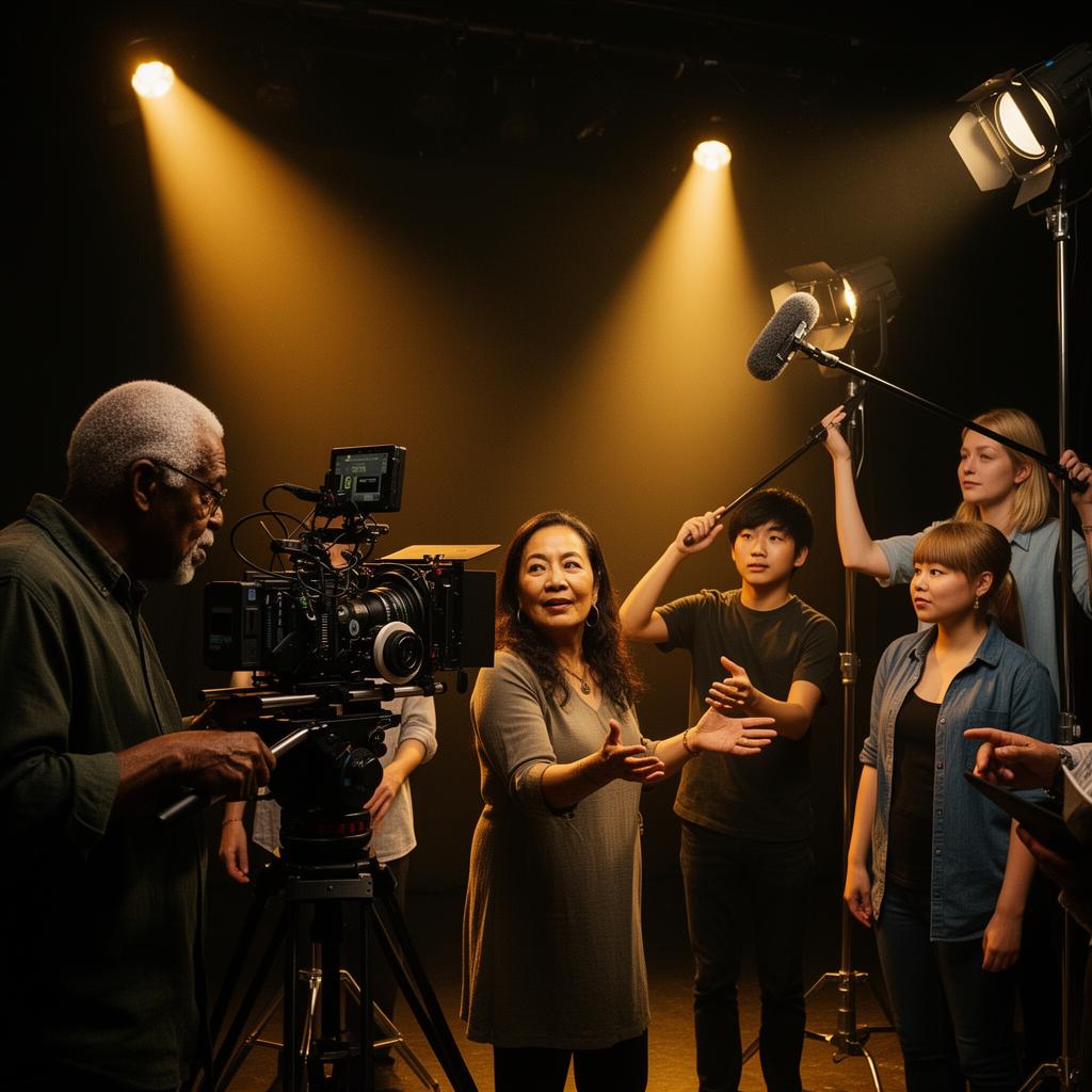 Professional film and stage production set